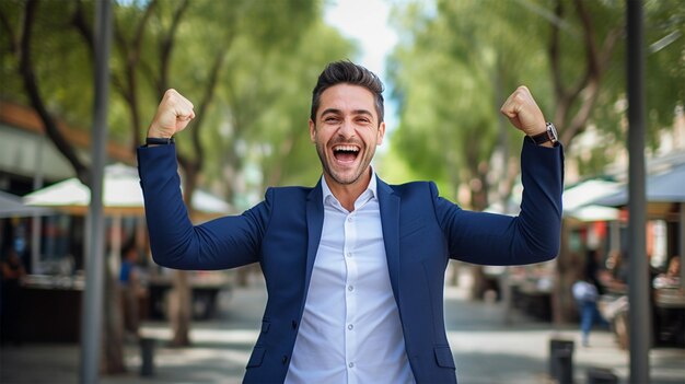 Photo un homme d'affaires souriant en tenue formelle