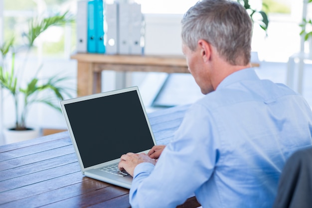 Homme d&#39;affaires travaillant avec un ordinateur portable