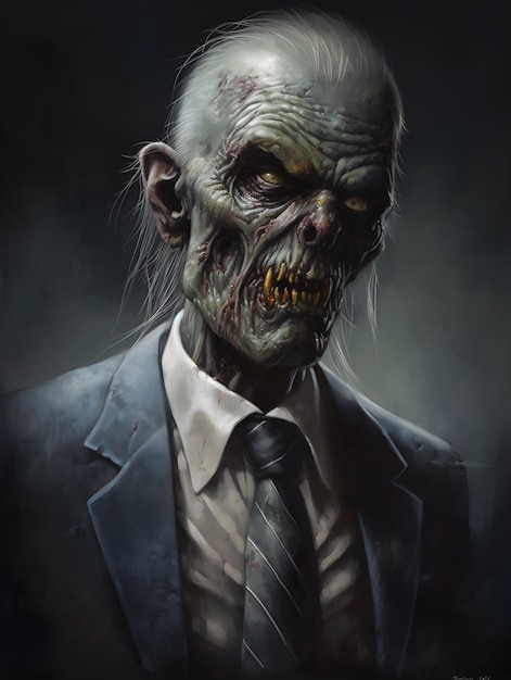 Un homme d'affaires zombie