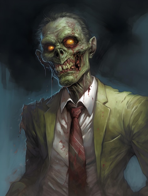 Un homme d'affaires zombie