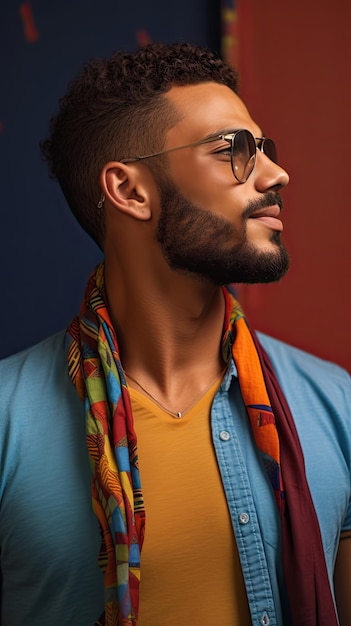 Homme africain portant des lunettes