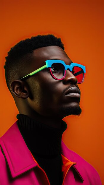 Homme africain portant des lunettes
