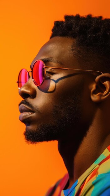 Homme africain portant des lunettes