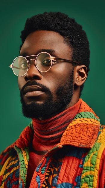 Homme africain portant des lunettes