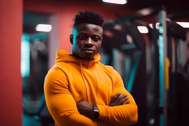Homme africain sport gym entraînement d'entraînement générer Ai