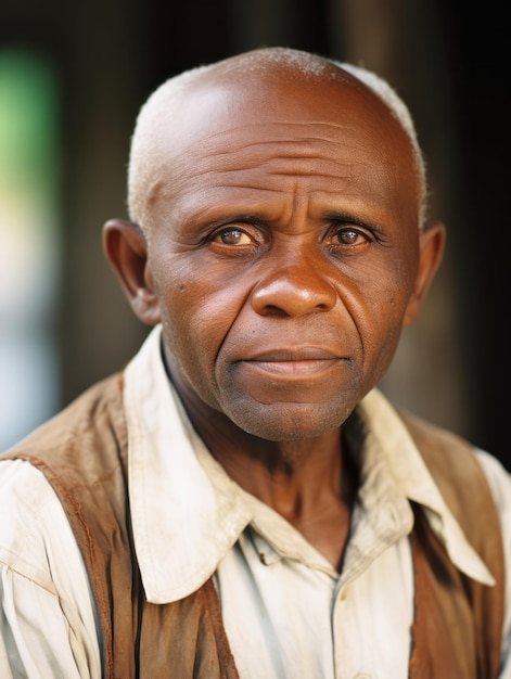 Homme afro-américain du début des années 1900, vieille photo colorée