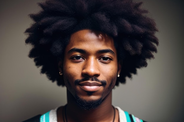 Un homme avec un afro sur la tête