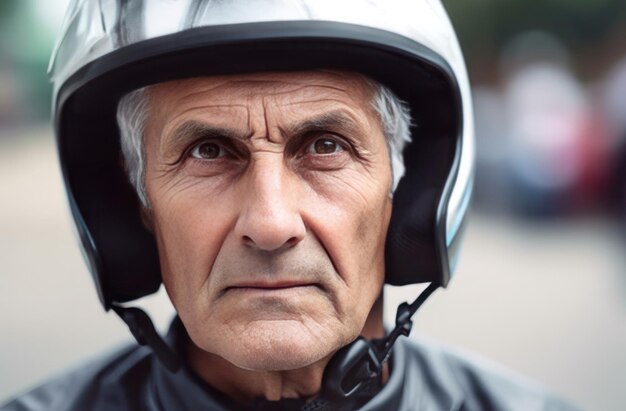 Photo homme âgé, coureur, athlète de sport automobile, generate ai