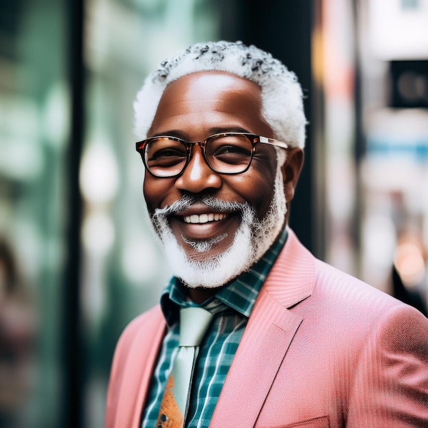 Un homme âgé heureux souriant à la caméra Un homme âgé heureux sourient à la camère