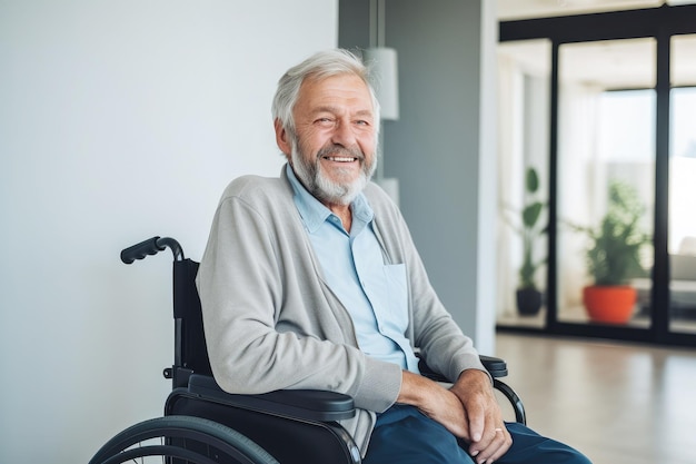 Un homme âgé avec des membres paralysés