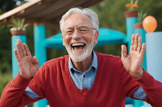 Photo un homme âgé qui s'amuse.