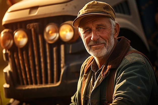 un homme agriculteur fond de vie agricole