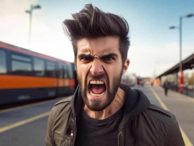 Photo homme d'apparence européenne qui semble furieux