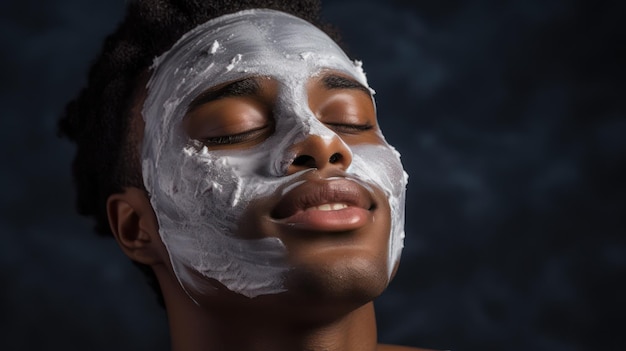 Un homme applique de la mousse faciale pour le soin de la peau générée par l'IA