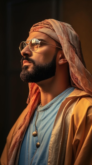 Homme arabe portant des lunettes