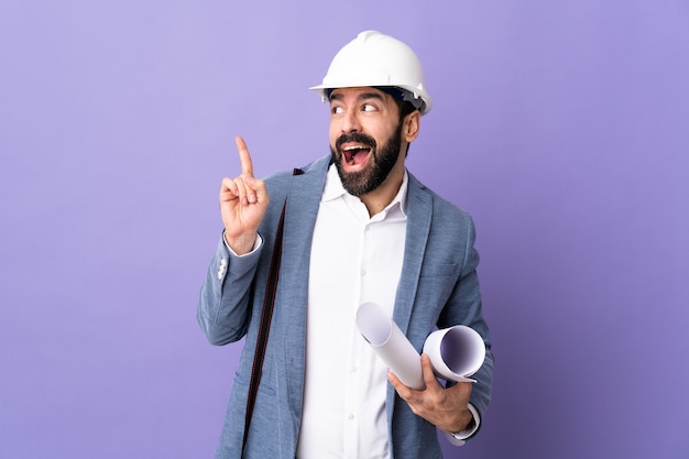 Homme d'architecte sur fond isolé