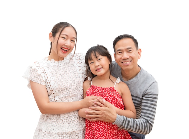 Homme asiatique et femme avec leur fille