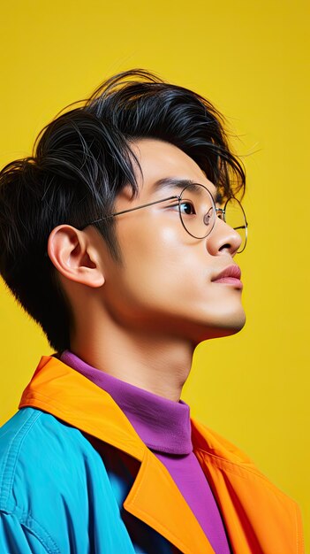 Homme asiatique portant des lunettes