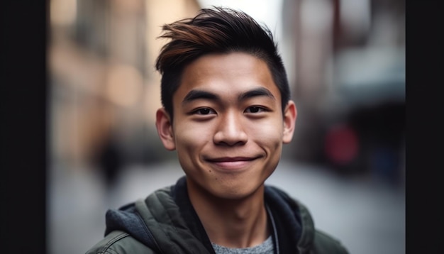 Homme asiatique souriant regardant la caméra