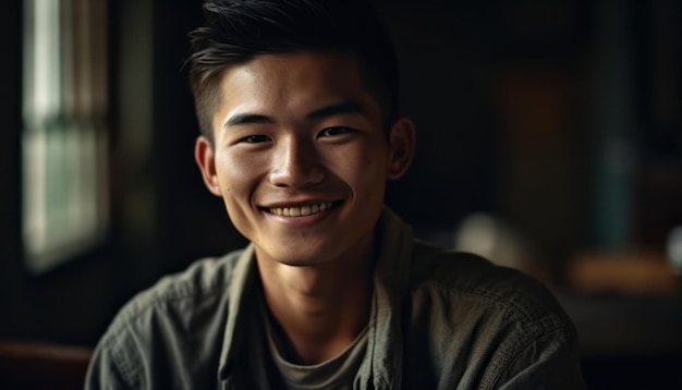 Homme asiatique souriant regardant la caméra