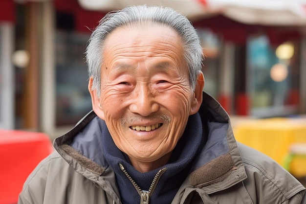 un homme asiatique avec un sourire sur le visage