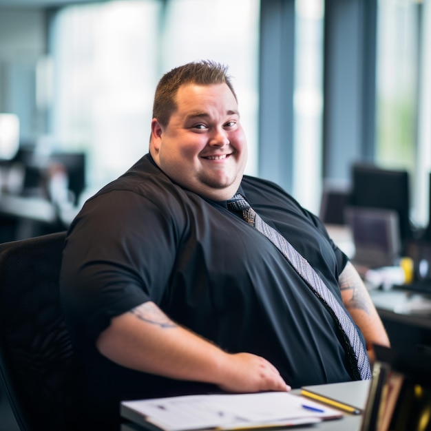 un homme assis à un bureau dans un bureau