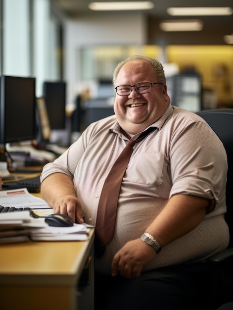 un homme assis à un bureau