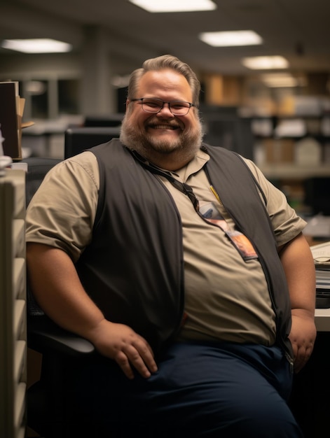 un homme assis dans un bureau