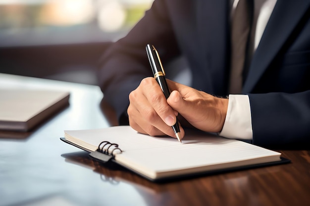 Un homme assiste à un séminaire de planification financière avec un cahier et un stylo