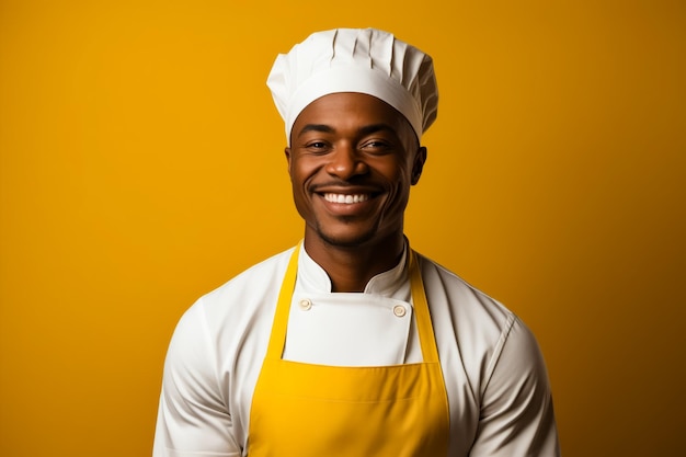 L'homme au chapeau de chef sourit à la caméra AI générative