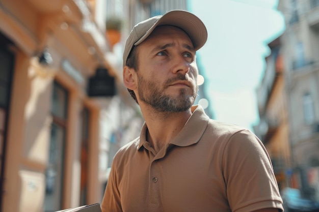 Un homme au chapeau dans la rue