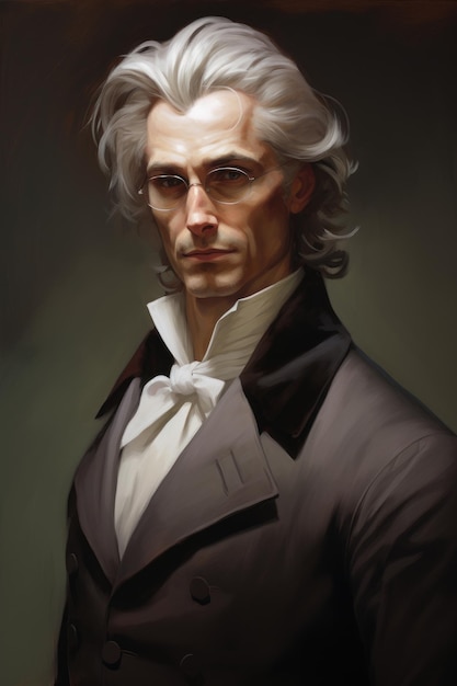 un homme aux cheveux blancs et aux lunettes