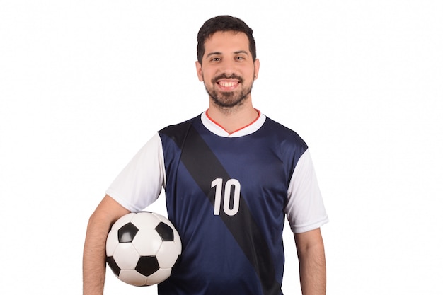 Homme avec ballon de foot