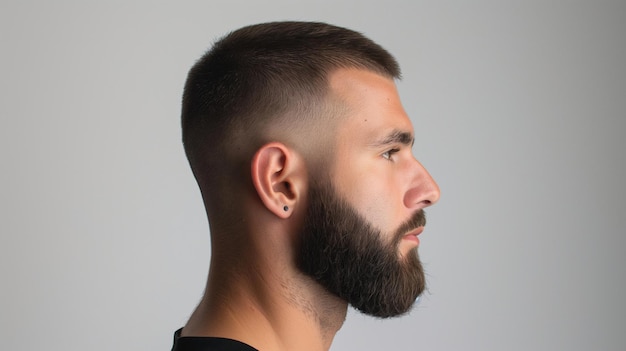 un homme avec une barbe et une barbe regarde la caméra