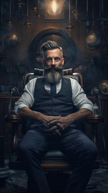 Un homme avec une barbe barbier barbier