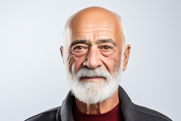 un homme avec une barbe blanche et un pull