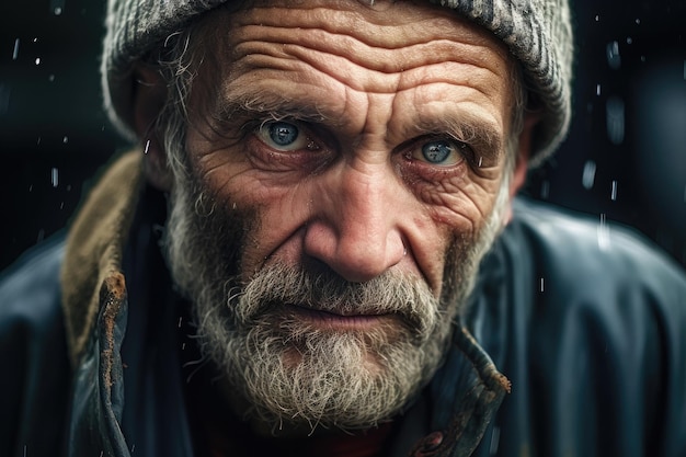 un homme avec une barbe et un bonnet