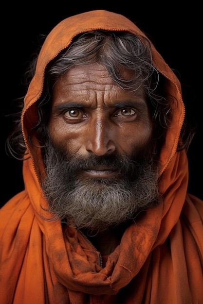 un homme avec une barbe et une cape