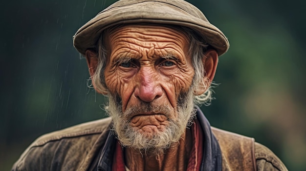 un homme avec une barbe et un chapeau