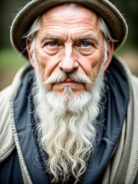 Un homme avec une barbe et un chapeau