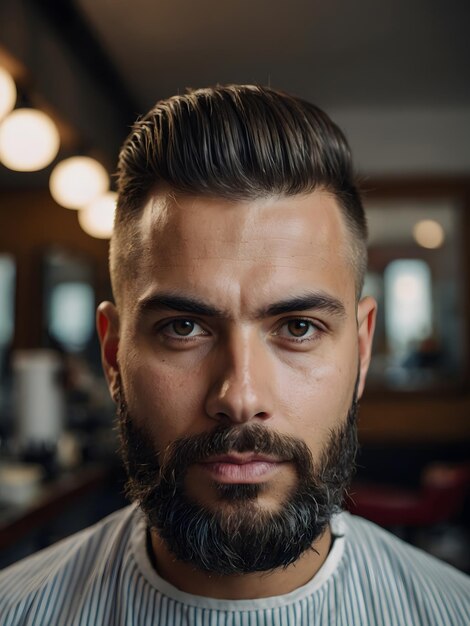 Photo un homme avec une barbe dans un barbier