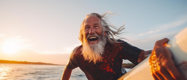 un homme avec une barbe fait du kayak sur la plage