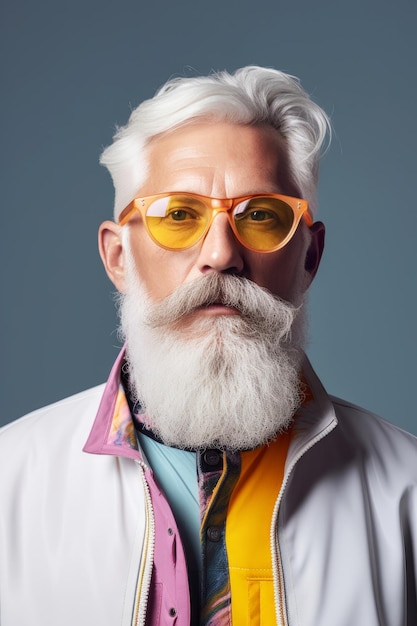 Un homme avec une barbe et des lunettes