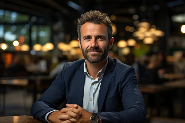 Un homme avec une barbe et une montre au poignet gauche.