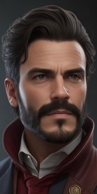 Un homme avec une barbe et une moustache