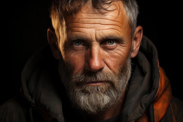 un homme avec une barbe et une moustache