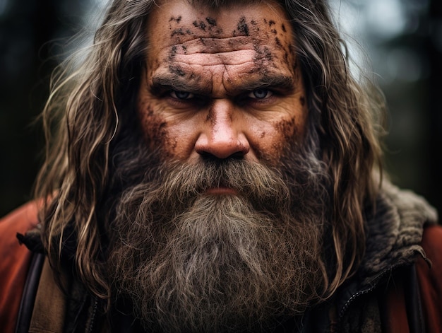 Un homme avec une barbe et une moustache