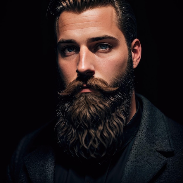 Homme avec une barbe et une moustache