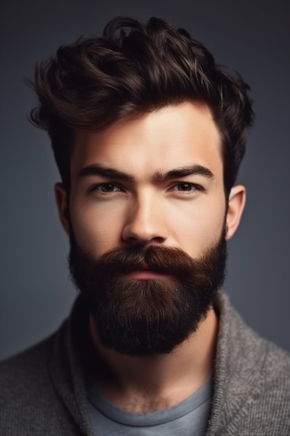 Un homme avec une barbe et une moustache