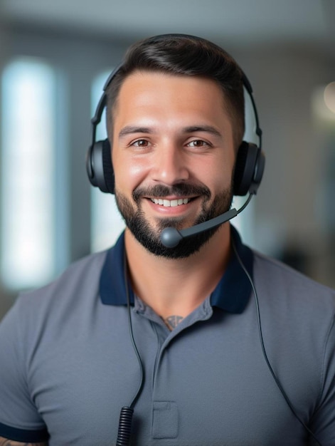 un homme avec une barbe portant un casque